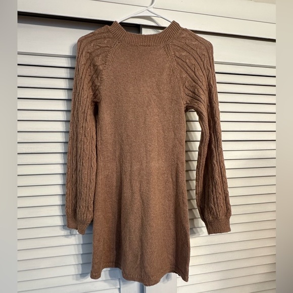 ABERCROMBIE KIDS A&F Brown/Tan Kids/Girls Cable Knit Sweater Dress size 9/10 - Picture 3 of 4